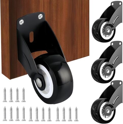 4-Pack 2" Gate Wheels, Anti-Sag Door Bottom Support Wheels, Anti-Friction Casters Repair Dropping Wooden Doors, Vertical Mount & Furniture fix Rollers (Smooth Sliding) in Saudi Arabia