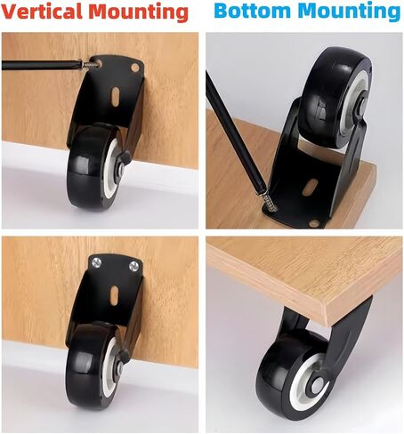 4-Pack 2" Gate Wheels, Anti-Sag Door Bottom Support Wheels, Anti-Friction Casters Repair Dropping Wooden Doors, Vertical Mount & Furniture fix Rollers (Smooth Sliding) in Saudi Arabia