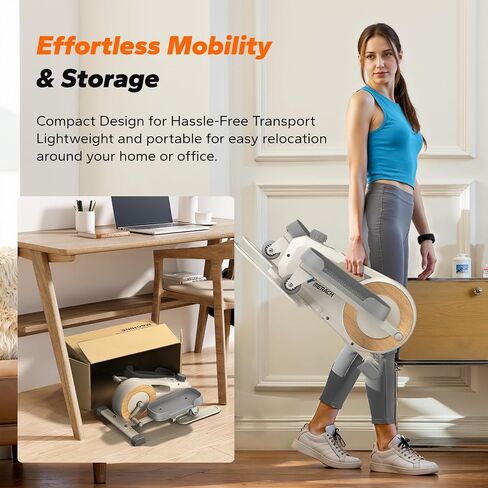 MERACH Sitting Under Desk Elliptical Machine, Leg Exerciser While Sitting for Seniors, Seated Pedal Exerciser, Quiet & Portable Pedal Exerciser with 8 Resistance Levels, Work from Home Fitness in Saudi Arabia