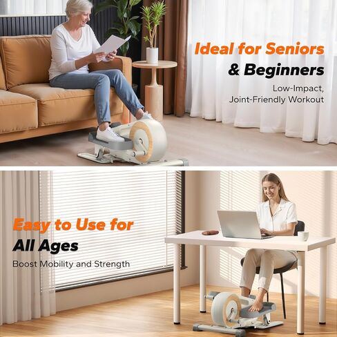 MERACH Sitting Under Desk Elliptical Machine, Leg Exerciser While Sitting for Seniors, Seated Pedal Exerciser, Quiet & Portable Pedal Exerciser with 8 Resistance Levels, Work from Home Fitness in Saudi Arabia