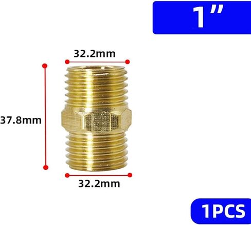 1pcs أنبوب النحاس السداسي السداسي ملاءمة 1/8 "1/4" 3/8 "1/2" الذكور النحاس النحاس السريع موصل غاز زيت ماء موصل هواء محول الهواء (G1) in Kuwait