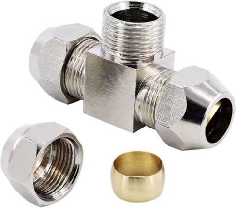 1PCS Pneumatic Tube Fittings 4 6 8 10 12 14 16mm Brass Ferrule Compression Oil Water Gas Fitting T-type L-type Cross-type Connector(PU,14mm) in Kuwait