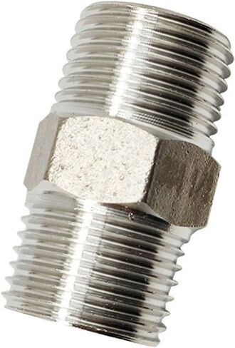 1PCS 1/8" 1/4" 3/8" 1/2" 3/4" Thread 304 Stainless Hex Steel Pipe Fitting Head Male Fittings Water oil Air Connector(1/8") in Saudi Arabia