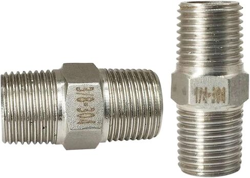 1PCS 1/8" 1/4" 3/8" 1/2" 3/4" Thread 304 Stainless Hex Steel Pipe Fitting Head Male Fittings Water oil Air Connector(1/8") in Saudi Arabia