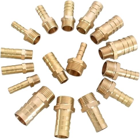 PC Hose Barb Tail Pagoda Connector 6 8 10 12 14 16mm Connector Hose 1/8 1/2 3/4 3/8 Male Thread Brass Water Pipe Fittings(Barb 10mm-1I2) in Saudi Arabia