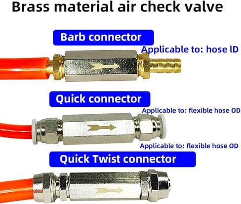 1PCS CHEST PNEUMATIC CONCTION CONNECTOR 6MM 8MM 10MM 12MM غاز خرطوم الهواء في اتجاه واحد صمام 1/8 "1/4" 3/8 "1/2" محول تركيب أنابيب الضاغط (12 مم-02) in Kuwait