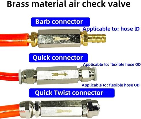 1PSC PNEUMATIC Check Valve Connector 6mm 8mm 10mm 12mm غاز خرطوم الهواء في اتجاه واحد صمام 1/8 "1/4" 3/8 "1/2" محول تركيب أنابيب الضاغط (CV-03) in Saudi Arabia