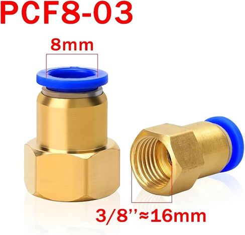 50PCS Pneumatic Quick Connector Air Fitting PCF For 4 6 8 10 12mm Hose Tube Pipe To 1/8" 3/8" 1/2" 1/4" Female Thread Brass(PCF6-01 (OD6mm-1I8)) in Saudi Arabia