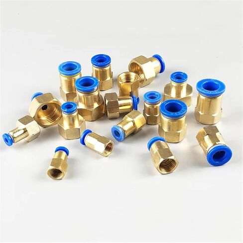 50pcs هواء موصل سريع هواء موصل PCF ل 4 6 8 10 12 مم أنبوب أنبوب خرطوم إلى 1/8 "3/8" 1/2 "1/4" in Kuwait