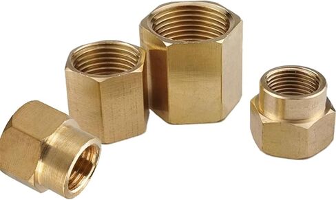 10pcs thread thread brass pipe mettings hex nut rod connector 1/8 "1/4" 3/8 "1/2" 3/4 "اقتران لغاز وقود الماء (01-02) in Kuwait