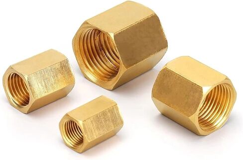 10pcs thread thread brass pipe mettings hex nut rod connector 1/8 "1/4" 3/8 "1/2" 3/4 "اقتران لغاز وقود الماء (01-02) in Kuwait