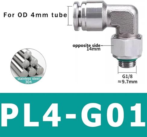 10pcs pl g thread 304 مفصلي من الفولاذ المقاوم للصدأ الهوائي السريع المرفق المرفق الذكور 1/8 "1/4" 3/8 "1/2" اقتران سريع (PL8-G04) in Kuwait