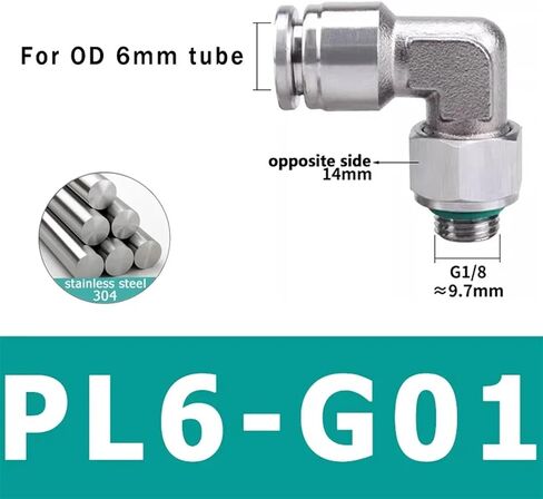 10pcs pl g thread 304 مفصلي من الفولاذ المقاوم للصدأ الهوائي السريع المرفق المرفق الذكور 1/8 "1/4" 3/8 "1/2" اقتران سريع (PL8-G04) in Kuwait