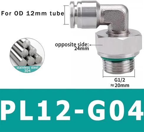 10pcs pl g thread 304 مفصلي من الفولاذ المقاوم للصدأ الهوائي السريع المرفق المرفق الذكور 1/8 "1/4" 3/8 "1/2" اقتران سريع (PL8-G04) in Kuwait