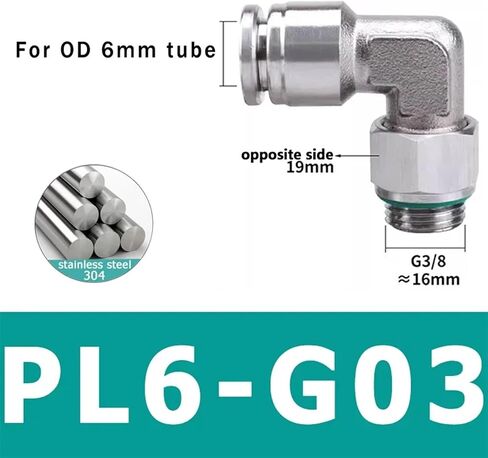 10pcs pl g thread 304 مفصلي من الفولاذ المقاوم للصدأ الهوائي السريع المرفق المرفق الذكور 1/8 "1/4" 3/8 "1/2" اقتران سريع (PL8-G04) in Kuwait