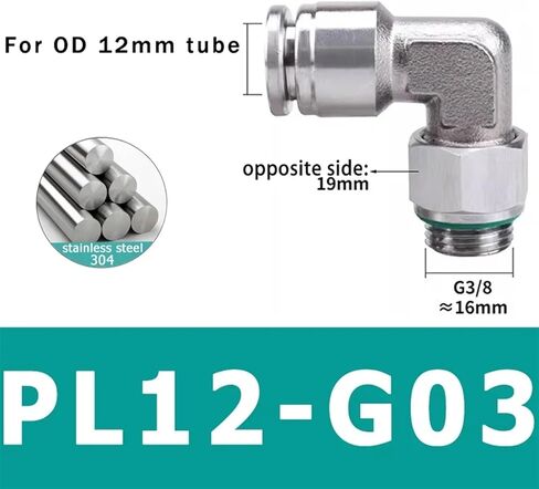 10pcs pl g thread 304 مفصلي من الفولاذ المقاوم للصدأ الهوائي السريع المرفق المرفق الذكور 1/8 "1/4" 3/8 "1/2" اقتران سريع (PL8-G04) in Kuwait