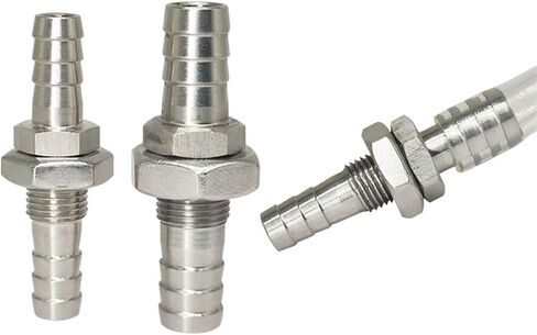 1PCS 304 Stainless Steel Pipe Fitting Hose Barb Partition Board Connector 3 4 6 8 10 12 16 20 32mm Water Gas Barbed Coupler Adapter(20MM) in Saudi Arabia