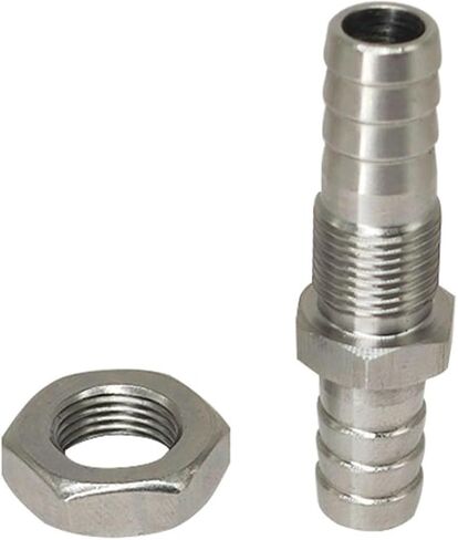 1PCS 304 Stainless Steel Pipe Fitting Hose Barb Partition Board Connector 3 4 6 8 10 12 16 20 32mm Water Gas Barbed Coupler Adapter(20MM) in Saudi Arabia