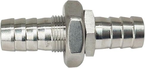 1PCS 304 Stainless Steel Pipe Fitting Hose Barb Partition Board Connector 3 4 6 8 10 12 16 20 32mm Water Gas Barbed Coupler Adapter(20MM) in Saudi Arabia