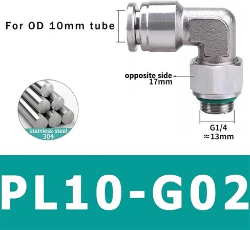 10pcs pl g thread 304 مفصلي من الفولاذ المقاوم للصدأ الهوائي السريع المرفق المرفق الذكور 1/8 "1/4" 3/8 "1/2" اقتران سريع (PL8-G04) in Kuwait