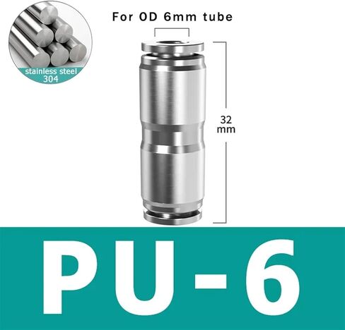 10pcs pu pg pnumatic Fitting 304 Stainless Steel 4mm 6mm 8mm 10mm 12mm 14mm 16mm diameter Quick Consival relector trachea (pg12-8) in Kuwait