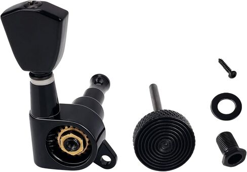 Banworks 3L3R Guitar Locking Tuning Pegs 16:1 Ratio Sealed Guitar String Tuning Keys Machines 45 Degree Fixing Tag for Les Paul LP SG Electric Acoustic Guitar 6Pcs JT/ZSJXQ-03 Black Fishtail Button in Saudi Arabia