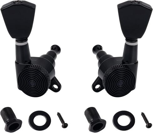 Banworks 3L3R Guitar Locking Tuning Pegs 16:1 Ratio Sealed Guitar String Tuning Keys Machines 45 Degree Fixing Tag for Les Paul LP SG Electric Acoustic Guitar 6Pcs JT/ZSJXQ-03 Black Fishtail Button in Saudi Arabia