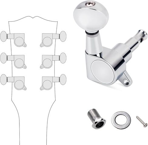 Banworks 3L3R '60s Guitar Tuning Pegs Keys 15:1 Guitar String Tuning Keys Machines with 45 Degree Fixing Tag for Gibson/Epiphone Les Paul LP SG Electric Acoustic Guitar JT/JXQ-04 Half Round Button in Kuwait