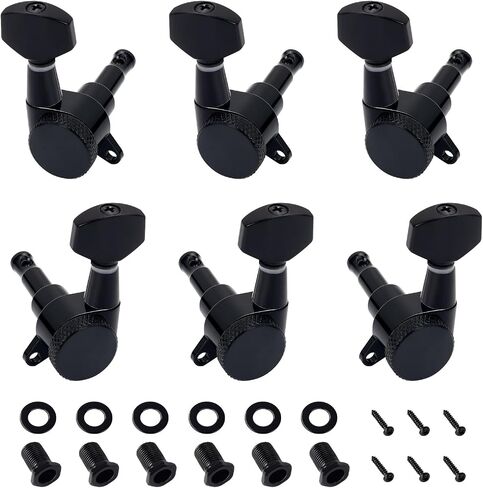 Banworks 3L3R Guitar Locking Tuning Pegs 18:1 Ratio Sealed Guitar String Tuning Keys Machines 3x3 with 45 Degree Fixing Tag for Les Paul LP SG Electric or Acoustic Guitar Pack of 6 JT/ZSJXQ-04 Chrome in Saudi Arabia