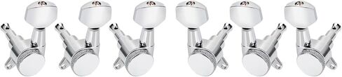Banworks 3L3R Guitar Locking Tuning Pegs 18:1 Ratio Sealed Guitar String Tuning Keys Machines 3x3 with 45 Degree Fixing Tag for Les Paul LP SG Electric or Acoustic Guitar Pack of 6 JT/ZSJXQ-04 Chrome in Saudi Arabia