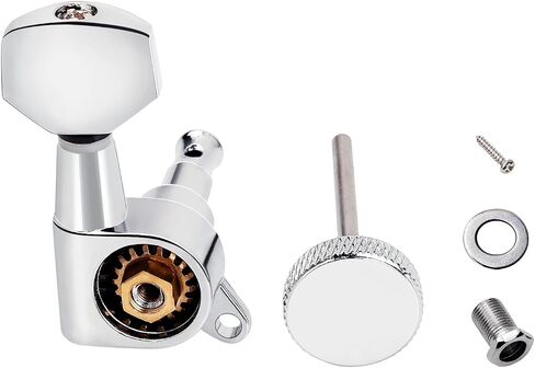 Banworks 3L3R Guitar Locking Tuning Pegs 18:1 Ratio Sealed Guitar String Tuning Keys Machines 3x3 with 45 Degree Fixing Tag for Les Paul LP SG Electric or Acoustic Guitar Pack of 6 JT/ZSJXQ-04 Chrome in Saudi Arabia
