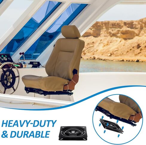 2 PCS مقعد القارب مقعد دوارة لوحة دوار استبدال مربع 360 درجة مقعد مسطح قوس آلية قوس قاعدة مسطحة لكرسي كرسي الأثاث البراز إكسسوارات القوارب الأسود in Kuwait