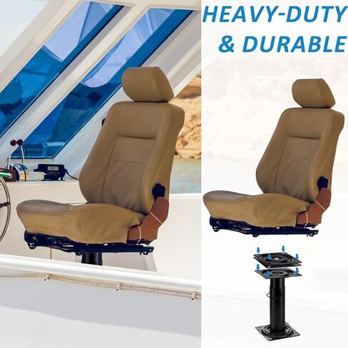 7 Inch Boat Seat Swivel Base Adjustable Boat Seat Pedestal 11.34-17.24 Inches 360-degree Replacement Square Swivel Plate Mechanism for Recliner Chair Furniture Bar Stool Fishing Enthusiasts in Saudi Arabia