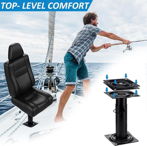 7 Inch Boat Seat Swivel Base Adjustable Boat Seat Pedestal 11.34-17.24 Inches 360-degree Replacement Square Swivel Plate Mechanism for Recliner Chair Furniture Bar Stool Fishing Enthusiasts in Saudi Arabia