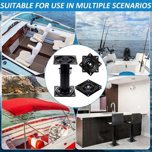 7 Inch Boat Seat Swivel Base Adjustable Boat Seat Pedestal 11.34-17.24 Inches 360-degree Replacement Square Swivel Plate Mechanism for Recliner Chair Furniture Bar Stool Fishing Enthusiasts in Saudi Arabia