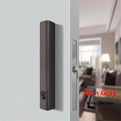 قفل باب القفل الحديث المطبخ البسيط المنزلق الداخلي العالمي للحمام الخشبي خطاف خشبي 1pcs (Gun Gray_55mm) in Kuwait