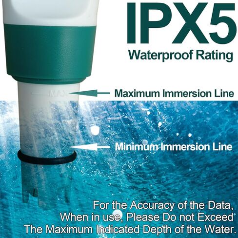 عرض اختبار Water Meter Watter 5 في 1 ، الوظائف: PH ، TDS ، EC ، Salt ، Temp ، IPX5 مقاوم للماء ، دقة عالية مع 3 مساحيق للمعايرة ، لمسبح المياه المالحة ، أحواض المياه الساخنة ، SPAs ، Aquarium ، نظام الزراعة المائية in Kuwait
