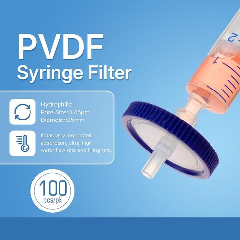 مرشحات المحقنة PVDF 33 مم 0.22 أم ، 100pcs in Kuwait