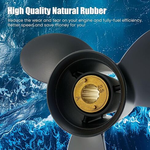 Upgrade OEM Aluminum Boat Outboard Propeller for Mercury Engines 10x17 11 3/8x12 10 1/2x13 30HP 35HP 40HP 45HP 50HP 55HP 60HP 70HP,13 Spline Tooth,RH in Kuwait