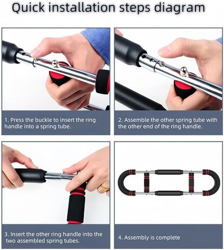 تمرين ذراع Twister ، شريط تمرين ربيعي قابل للتعديل من 80 إلى 110 رطل ، وقوة التمرينات المحسّنة في الساعد ، معدات اللياقة البدنية المنزلية المحمولة ، والتصميم القابل للفصل في أي مكان in Kuwait