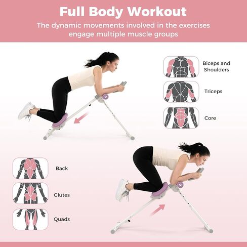 آلة مدرب AB القابلة للتعديل GOPLUS ، معدات تجريب AB قابلة للطي مع حماية الركبة ، شاشة LCD ، مدرب بطني الصالة الرياضية المنزلية لممارسة الرياضة في المعدة اللياقة البدنية in Saudi Arabia