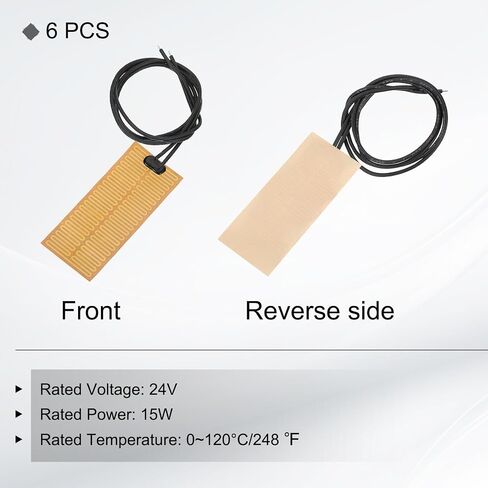 MECCANIXITY 6pcs Heater Film Heating Plate, 15W 24V Polyimide Heat Pad Adhesive PI Heater Elements Film 94mmx40mm Heater Strip for Constant Temperature in Saudi Arabia