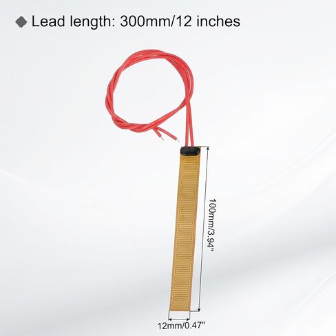 MECCANIXITY 2pcs Heater Film Heating Plate, 9W 24V Polyimide Heat Pad Adhesive PI Heater Elements Film 100mmx12mm Heater Strip for Constant Temperature in Saudi Arabia