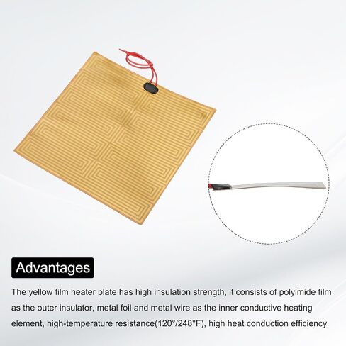 Meccanixity 1PCS Heater Film Plate ، 150W 24V Polyimide pad pad heat under under heat strip 200mmx200mm strip strip for stater tervement in Saudi Arabia