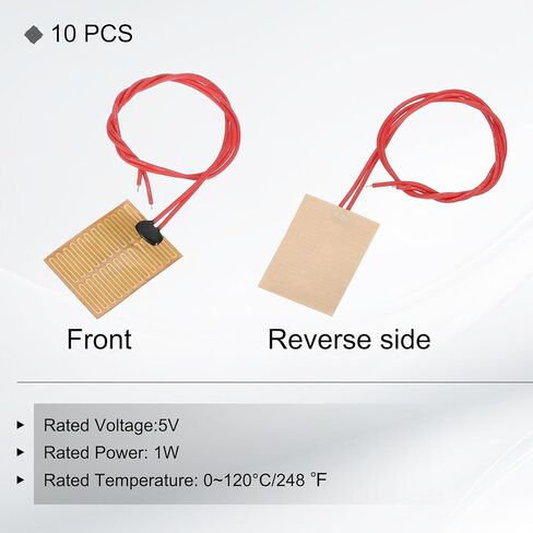 MECCANIXITY 10pcs Heater Film Heating Plate, 1W 5V Polyimide Heat Pad Adhesive PI Heater Elements Film 40mmx30mm Heater Strip for Constant Temperature in Saudi Arabia