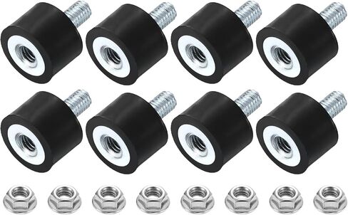 حوامل مطاطية Uxcell M5 ، 8pcs 15x10mm (DXH) مطاطية أسطوانية مضادة للاهتزاز امتصاص الصدمات مع صامدة القفل لضغوط هواء بودين للسيارة in Kuwait