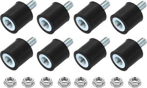 حوامل مطاطية Uxcell M5 ، 8pcs 15x10mm (DXH) مطاطية أسطوانية مضادة للاهتزاز امتصاص الصدمات مع صامدة القفل لضغوط هواء بودين للسيارة in Kuwait