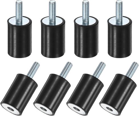8-Pack Rubber Mounts D8mmxH8mm Male/Female Vibration Isolators Cylindrical Shock Absorber W M3 x 6mm Studs for Air Compressor/Car/Pump/Boat/Garage Motor/Bobbins Rubber Isolators in Kuwait