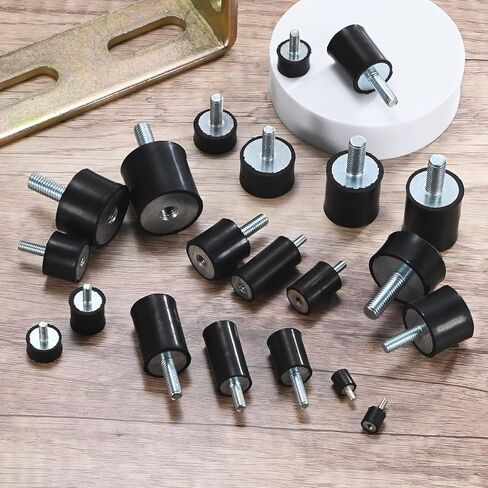 8-Pack Rubber Mounts D8mmxH8mm Male/Female Vibration Isolators Cylindrical Shock Absorber W M3 x 6mm Studs for Air Compressor/Car/Pump/Boat/Garage Motor/Bobbins Rubber Isolators in Kuwait