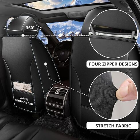 Seat Covers Fit for VW/Volkswagen Jetta 2007-2025: Full Set Faux Leather Seat Covers, Waterproof Automotive Seat Cushion, Seat Protector for Car (5 Seats, Black) in Kuwait